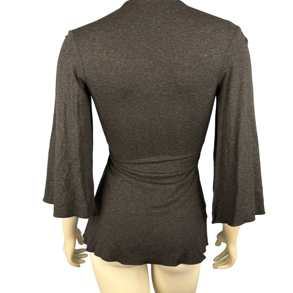 Sky‎ Brand Y2K Top Green Rhinestones Empire Waist Small Grey 2000s Rare Clubwear - Picture 2 of 14